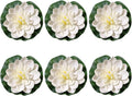 6Pcs White Artificial Lotus Flowers Large Floating Faux Lotus Water Lily Flowers Fish Pond Artificial Plants with Artificial Lily Pads, Home Decor Artificial Flowers