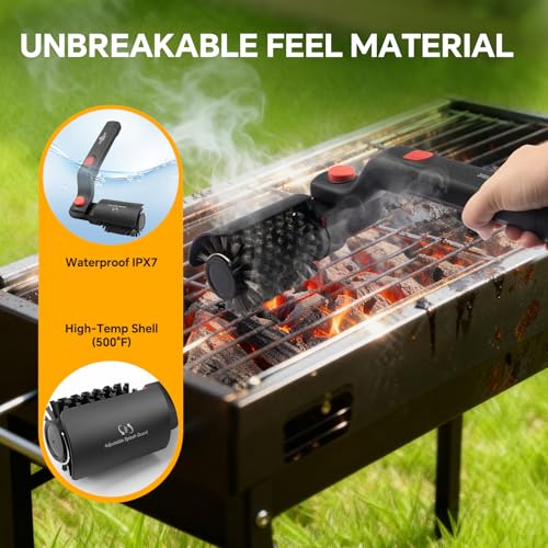 Electric Grill Brush – No Bristle Shedding, High Torque with 3-Speed Modes, 2026 Upgraded Rechargeable & Adjustable-Angle Grill Cleaner, Gifts for Men/Dad