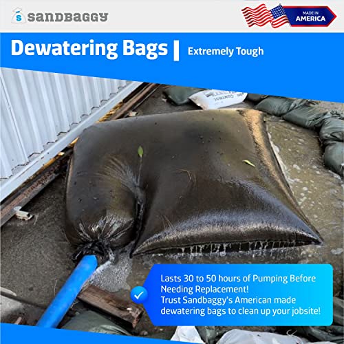 Sandbaggy Dewatering Bags - Made in America - Filters Sediment, Silt, Oil, Sludge - Use for Construction Sites, Dredging - Material: Non Woven Geotextile Fabric (5 ft x 7 ft, 10) - size: 5 ft x 7 ft