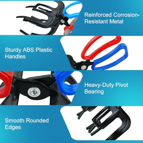 2 Pcs 3 Claw Fish Gripper, Fishing Pliers Gripper, Multifunctional Metal Fish Control, Non-Slip Fish Grabber Tool Clamp Forceps Secure Grip on Diverse Freshwater Fish Grip Tackle Holder