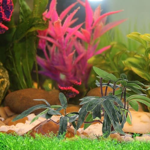 Ciieeo Simulation Plant Decor for Reptile Habitat, Dark Green Reptile Pet Case Ornament, Decorative Landscape Accessory for Aquarium and Terrarium Use