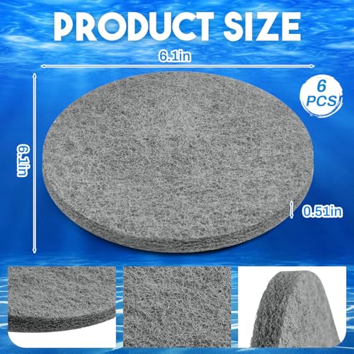 6 Pcs Nitrite Remover Pad Compatible with Fx4 Fx5 Fx6 Replacement Aquarium Filter Media Canister Foam Pad Aquarium Filters Accessories, Gray