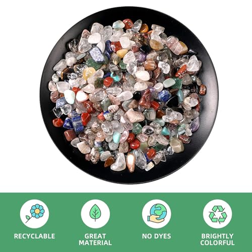 Natural Agate Aquarium Gravel, Fish Tank Rocks and Pebbles, Suitable for Indoor Plants, Colorful Crushed Stones can be Used for vase Filling, Succulent Plant Decoration, DIY Crafts (Multicolor) - color: multicolor