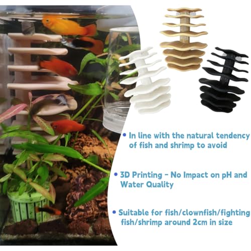 Shrimp Cave Aquarium Ornament, BPA-Free PETG Plastic Fish Shelter Betta Habitat, Hiding Resting Breeding Space for Guppy Shrimp & Aquatic Creatures, Indoor Fish Tank Aquatic Decoration (Black) - color: Black