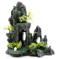 Hoypeyfiy Large Aquarium Decorations and Tall Aquarium Decor for Fish Tank Decorations Artificial Mountain View Ornament Tall Large Aquarium Rock Decor Tree House with Hiding Caves Natural Landscape