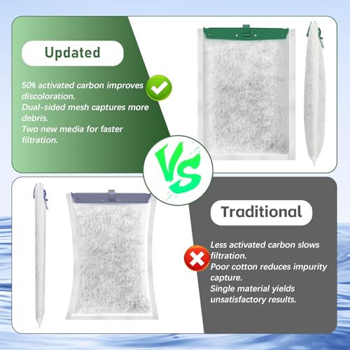 Medium Filter Cartridge Replacement for Tetra Whisper Bio-Bag Filters Cartridges, 16 PCS Fish Tank Filters Compatible with Tetra Whisper Filters 10i / IQ10 / PF10 and TetraFauna ReptoFilter
