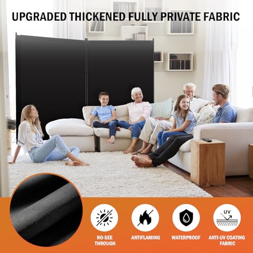 Room Divider Panel, Siebwin 2 Panel Folding Privacy Screens with Wider Feet, 8 Ft Portable Room Partition for Room Separator, Room Divider Screen Partition Room Dividers Freestanding - size: 2 Panel 8FT W