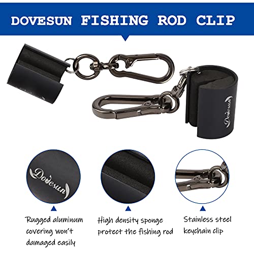Creek Rod Clips Wearable Fishing Rod Holder Clip Fly Fishing Pole Accessories 1PCS & 2PCS - color: Cylindrical-Black-1PCS