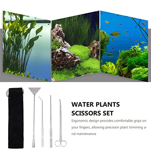 1set Aquarium Maintenance Tool Set Aquascaping Kit Scissors Tweezers and Spatula for Easy Plant Care and Fish Tank Cleaning