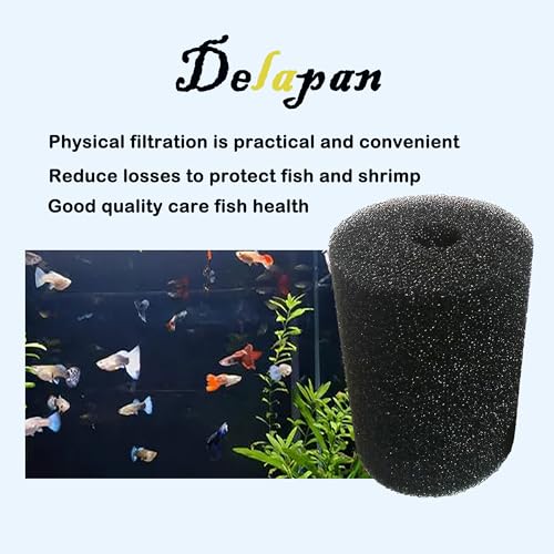 Delapan 5.91 inch Fish Foam Pre-Filter Sponges Compatible with Canister Filters Aquaclear 70/110 Filters X-Large Overflow Filter Box Intake Round - size: 1 pack