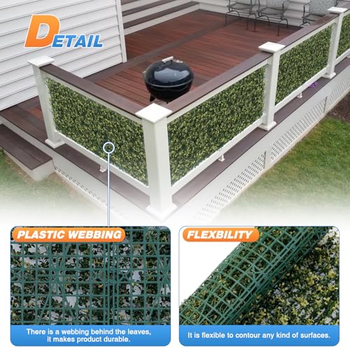TANG 20"x20"-1PC Artificial Greenery Boxwood Panels Grass Wall Panel, Faux Privacy Fence Ivy Screens Backdrop Fake Hedge for Indoor Outdoor Wedding Décor, Beige Buxus Panel - color: Beige Buxus Panel, size: 20"x20"