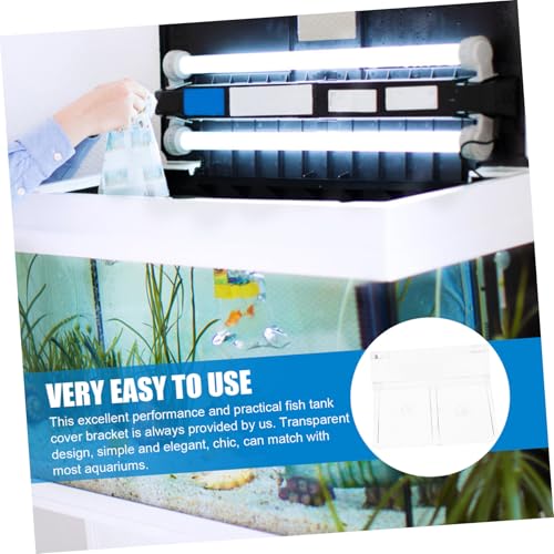 Totority 4pcs Sturdy Aquarium Lid Support Brackets Premium Acrylic Fish Tank Cover Holders Easy to Install and Operate for Aquarium and Design