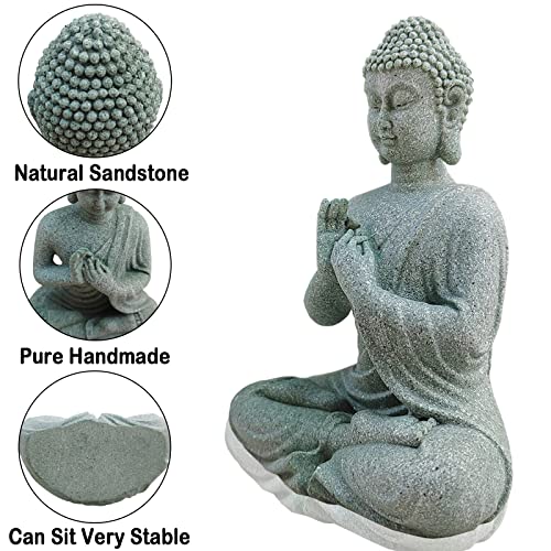 livelyfish Aquarium Buddha Statue Japanese Buddah Figurine Fish Tank Buda Sandstone Sculpture Zen Ornaments Underwater Landscape Decoration,Gift - size: D