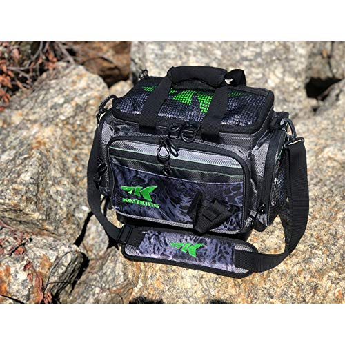 KastKing Fishing Gear & Tackle Bags - Saltwater Resistant Fishing Bags - Fishing Tackle Storage Bags - color: A2: Medium-Hoss(Without Trays, 15"x11"x10.25")-Blackout
