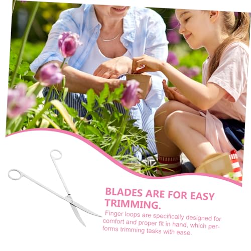 Stainless Steel Curved Tip Scissors Aquatic Plant Trimming Tools for Fish Tank Ergonomic Design Resistant Blades for Low-angle and High-angle Plant Care