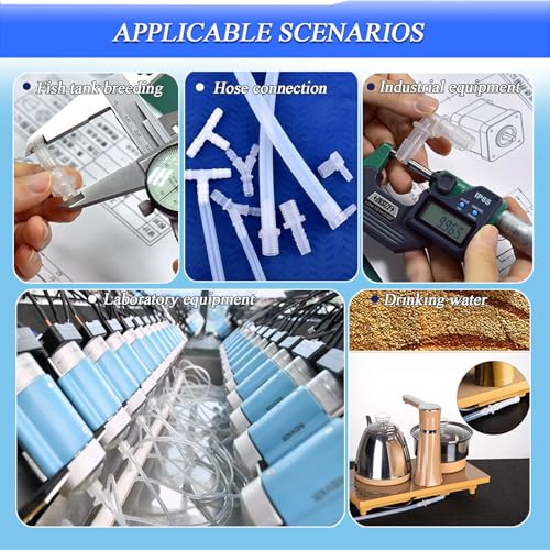 36Pcs Check Valves kit, 16-Size Plastic Hose Barb Fittings Assortment and Check valve, L Fitting, Y Fitting, one way valve for liquid, Gas, oils tubing (1/4", 5/16", 3/8", 1/2")