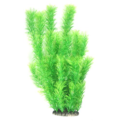 Aquarium Plants Fish Tank Decorations Ornament Plastic Artificial Plant (Green #4-14.5" h) - color: Green #4 - 14.5"h