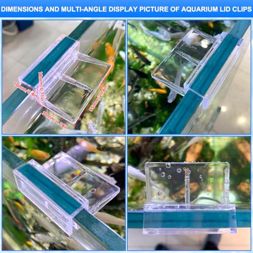 NestBasics 12pcs Transparent Aquarium Lid Clips,Rimless Fish Tank Glass Cover top Support,Aquarium Hood Holder, Aquarium top Clips,fit 8-10mm Thickness Glass - size: 12pcs 8-10mm clips
