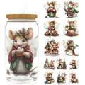 UV DTF Cup Wrap for 16oz Glass, 12 Sheets Victorian Mouse Decals Personalized Rub on Transfer Stickers for Glass - style: Victorian Mouse