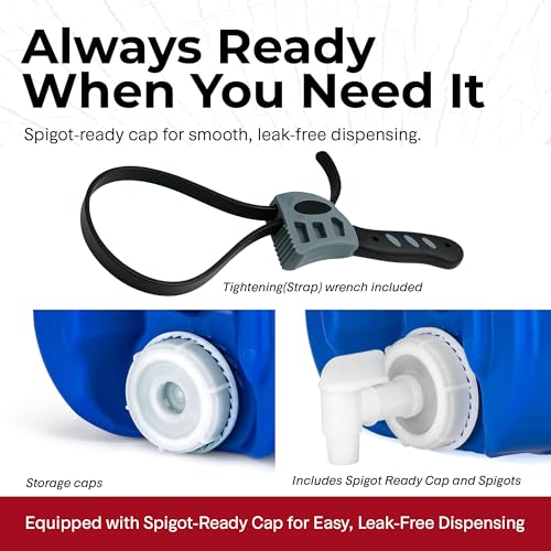 Legacy Food Storage Emergency Water Storage Containers, Long Term 5 Gallon Water Tank - 6 Stackable Food Grade Tanks Included, for Camping, Prepping, Survival - 30 Gallon Total Capacity - size: 6 Tanks (30 Gallons), style: Without Water Treatment