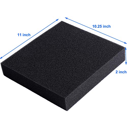 AQUANEAT Aquarium Filter Sponge Open Cell Foam Sheet Bio Sponge Filter Media Pad HMF Fish Tank Sump Divider (11" Lx 10.25" W x 2" H, Black)
