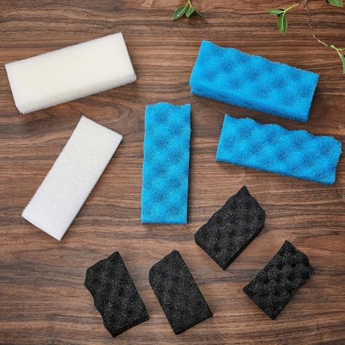 Threlaco 18 Pcs Compatible with 306/307 Bio Sponge Set Compatible with Aquarium Filters Including Blue White Black Bio Sponge for Replacement Filter Media Kit - style: 306/307