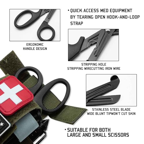 Upgrade 1000D Laser Cut Molle Tourniquet Holder, Heavy Duty Tactical Molle Tourniquet Pouch Holder - color: SET-GREEN