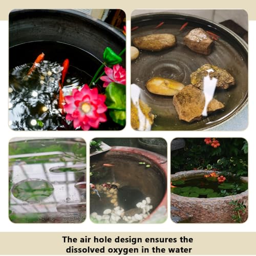Acrylic Round Aquarium Lid Cover Anti - Jumping Fish Tank Top Cover with Holes Reptile Tank Lids Aquarium Canopy for Preventing Escape Protect Fish Turtles from Birds Cats (Diameter 7.8")