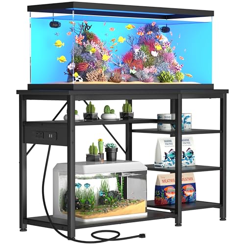 GRLEAF 20-40 Gallon Aquarium Stand: 800LB Capacity, Built-In Power Outlets, 3-Tier Shelves for Fish Tank Accessories Storage, Heavy-Duty Steel/Wood Hybrid for Fish & Reptile Tanks | Excludes Tank - size: 30-40