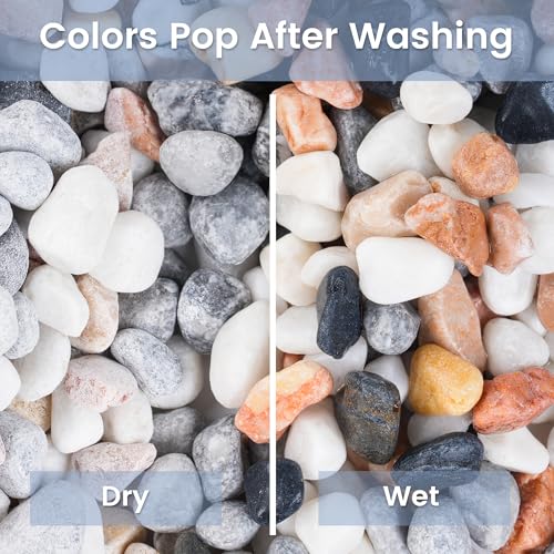 SIDONG 5 LB Natural Mixed Color Gravel Pebbles, 2/5 Inch Small Pea Gravel Stones, Decorative River Rocks for Succulents, Aquariums, Vases, Indoor Plants, Garden Landscaping, DIY - color: Mixed Jade, size: 5 Pounds