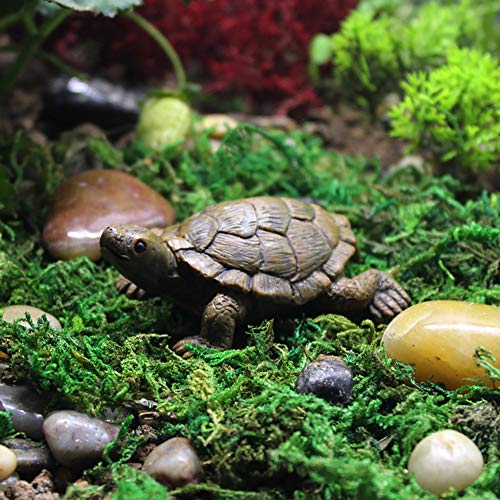 2 Pcs Miniature Turtle Figurines, Fish Tank Decoration Fairy Garden Teutle Landscape Decor Ornament