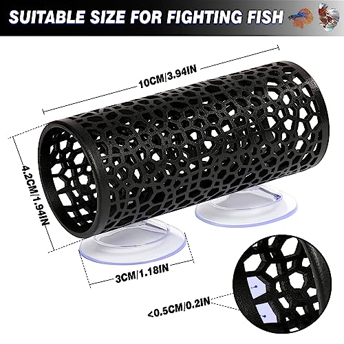 Abizoo Betta Fish Toys - Betta Tunnel Black, Small Hole Hollow Cave, Safer for Small Fish & Shrimp, Aquarium Decor & Hideout Tube - color: Black