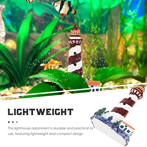 POPETPOP Mediterranean Style Simulation Lighthouse Decor Fish Tank Ornament for Landscaping Decoration Unique Observation Tower for Desktop Use