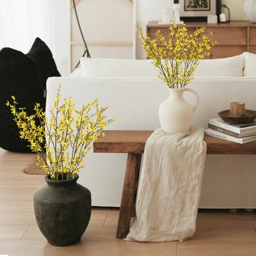 Melorca&Guilla Artificial Plants,4PCS 46" Green Faux Branches for Vase,Faux Greenery Stems Vase Branches Fake Plants Artificial Branches Artificial Flowers for Shop Garden Office Home Décor - color: Painting Orchids