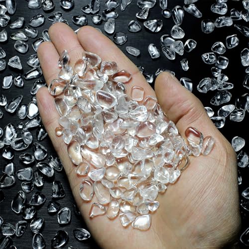 WAYBER 2 Lbs/920g Natural White Clear Quartz Crystal Stones Irregular Aquarium Pebble Decorative Rocks Gravels Sands for Turtle Tank//Terrarium/Flowerpot/Vase Decoration (Fill 2 Cups) - color: Clear, size: 2 Pounds