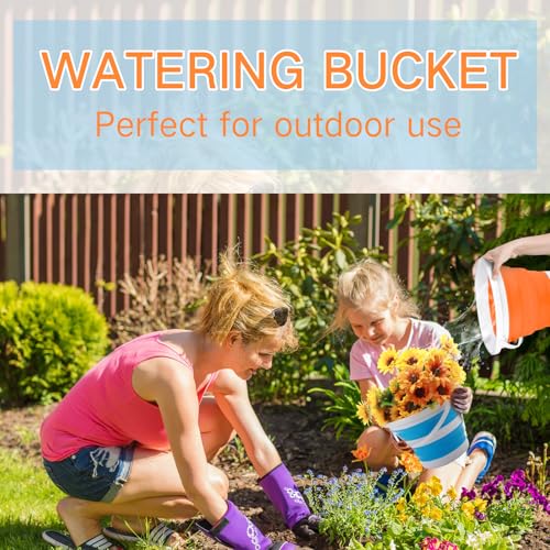 Pickmesh 4 Pcs Collapsible Bucket 2.6 Gallon (10l) Foldable Collapsible Sand Bucket with Handle Small Cleaning Pail for Household Outdoor Car Washing Camping Beach Sand(Blue, Green, Orange, Pink) - color: Blue, Green, Orange, Pink, size: 2.6 Gallon