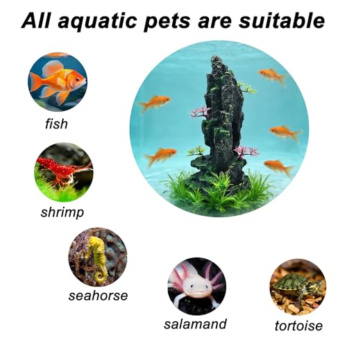 Large Aquarium Decoration - Resin Rockery Landscape Castle Decoration Fighting Fish Hiding Cave Fish Tank Ornaments Accessories - Height 14.3 inches (Purple) - color: Purple