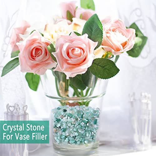 MAIBAOTA Natural Green Aventurine Crystal Quartz Rocks Chips Vase Filler Rocks for Succulent Plant Small Fish Tank Aquarium Gravel Decorative Pebbles Stones(200 gram) - color: Green-aventurine, size: 0.45 Pound