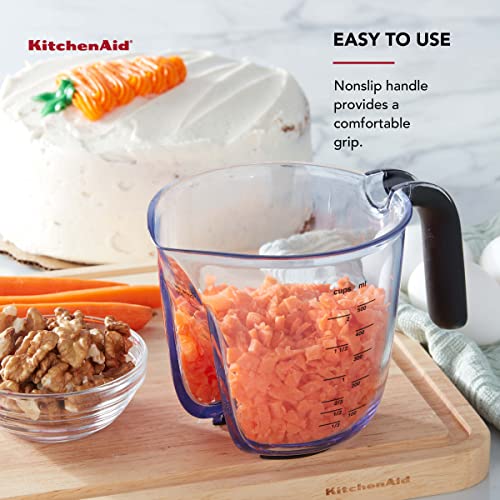 KitchenAid Universal Easy View Angled Measuring Cup, Medium, Clear with Black Handle - color: Black, size: Medium, style: Angled