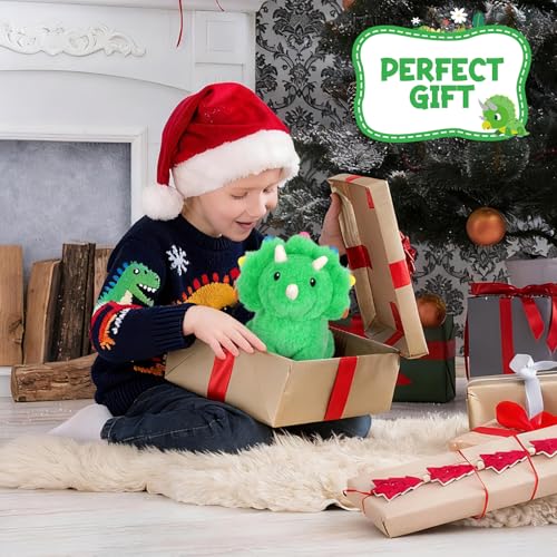 Weighted Dinosaur Plush, Weighted Dinosaur Stuffed Animal Soft Stuffed Dino Plushies Triceratops Toy Doll Cute Plushies Gift for Kids Adults 10 Inch, 0.8 Lbs - color: Green, size: ['10 inches (25 cm)']