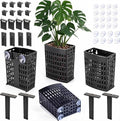 4 Pack Upgraded Aquarium Plant Holder, Adjustable Height & Width with Extendable Hook and Suction Cup, Fish Tank Plant Holder for Aquaponic Cultivation, Aquascape Decorations, Aquarium Accessories