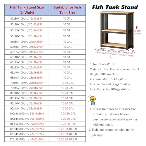 Fish Tank Stand,Multi-Tier Steel Fish Tank Stand for 12-20 Inch Aquariums, Adjustable Reptile Terrarium Rack, Durable Storage Shelf for Home/Office, Fish Tank Cabinet with Panel - color: #C, size: 65x35x100cm/25x14x39in