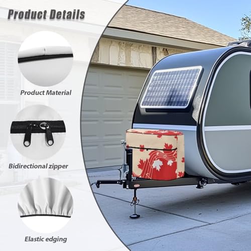Canadian Flag Music Double 20lb RV Propane Tank Cover Travel Trailer Polyester Waterproof Cover with Zipper RV Parts RV Accessories - color: Canadian Flag Music, size: S(20LB)