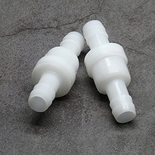 Check Valve 3/8" Plastic Barb Hose One Way Inline Check Valve Non Return Ozone Resistance PVDF for Fuel Gas Oil Water Air, Pack of 2 - size: 3/8 Inch