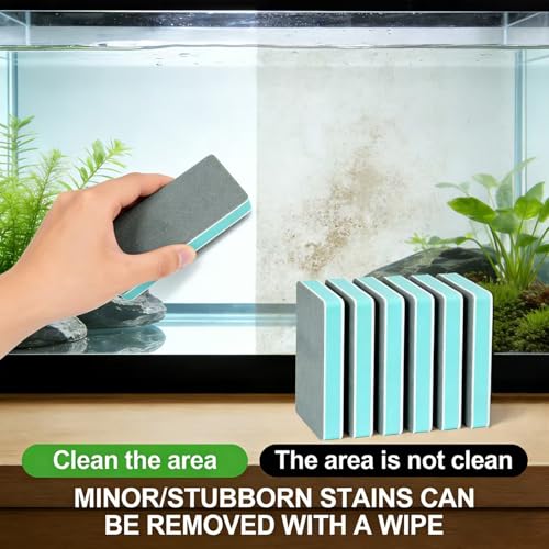 6 Pcs Aquarium Scrubber Set – Professional Fish Tank Cleaning Kit with Double-Sided Non-Scratch Brushes, Essential Fish Tank Cleaning Tools for Glass, Acrylic Tanks, and Even Home Kitchen Surfaces