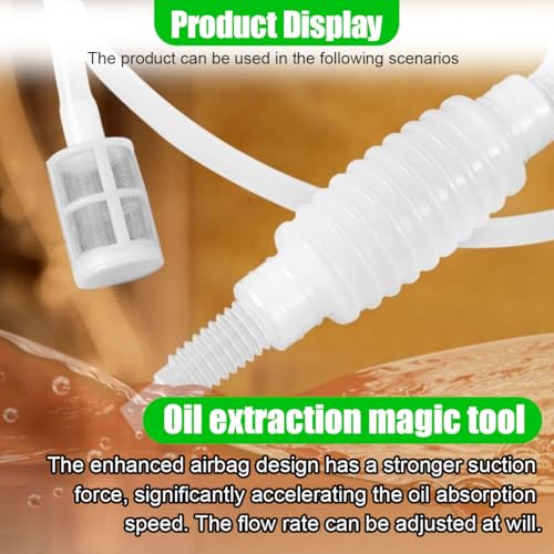 Siphon Pump, 1.6M/5.24Ft Siphon Hose for Water & Gasoline Transfer, Portable Car Manual Fuel Pump with Clip & Filter, Universal for Gasoline, Oil, Diesel, Water, Liquid (1.6M)