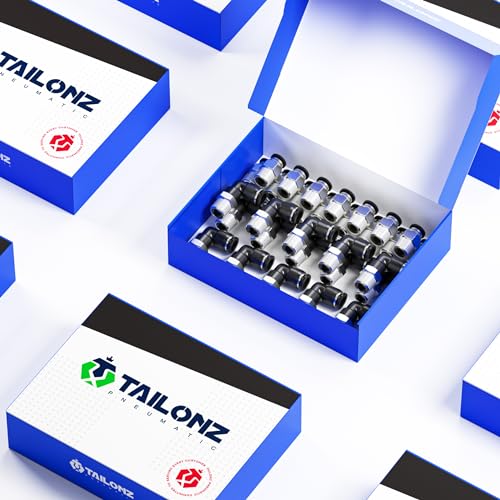 TAILONZ PNEUMATIC Elbow and Straight Combination 3/8 Inch Tube OD x 1/4 Inch NPT Thread Push to Connect Fittings PC-3/8-N2+PL-3/8-N2(Pack of 30) - size: 3/8"OD x 1/4"NPT