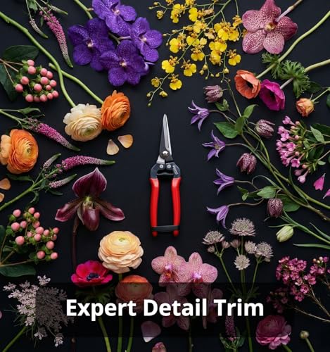 Gardeness Gardening Scissor 2 PCS SK5 high Carbon Steel Straight Florist Scissors, Pruning Snip, Multi-Tasking Garden Precision Herb Snips Flower Clippers Bonsai Trimmers Hydroponic Herbs