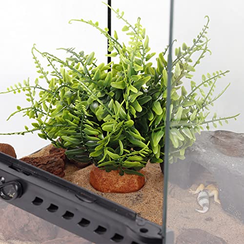 Fake Green Boston Fern, Reptile Plants for Terrarium, Amphibian Tank Accessories Habitat Decor fit Crested Gecko Leopard Lizard Chameleon Ball Python Snake Frog - color: I-fake Green Boston Fern