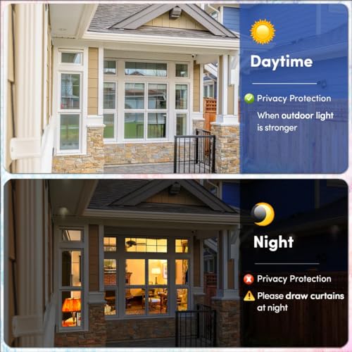 Coavas One Way Privacy Window Film, Sun Blocking Reflective Window Film See Out Not in, Heat Control Window Tint for Home, Anti UV Static Cling for Windows Office Door (Silver, 17.5 Inch X 9.8 Feet) - color: Silver-silver, size: 17.5 x 118 Inch